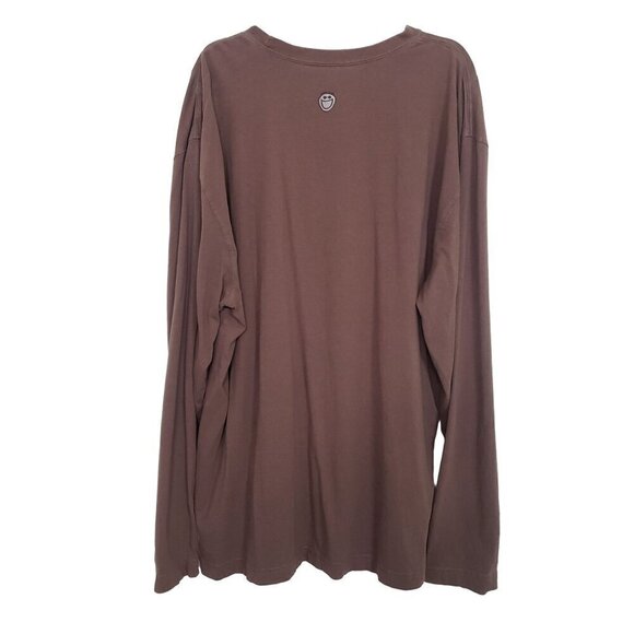 Life is Good Dog Santa Shirt Yellow Lab Cotton Brown Long Sleeve Mens Size XL - Picture 7 of 11